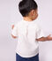 Kurz&auml;rmeliges Baby-T-Shirt aus einfarbiger Baumwolle mit Motiv weiss