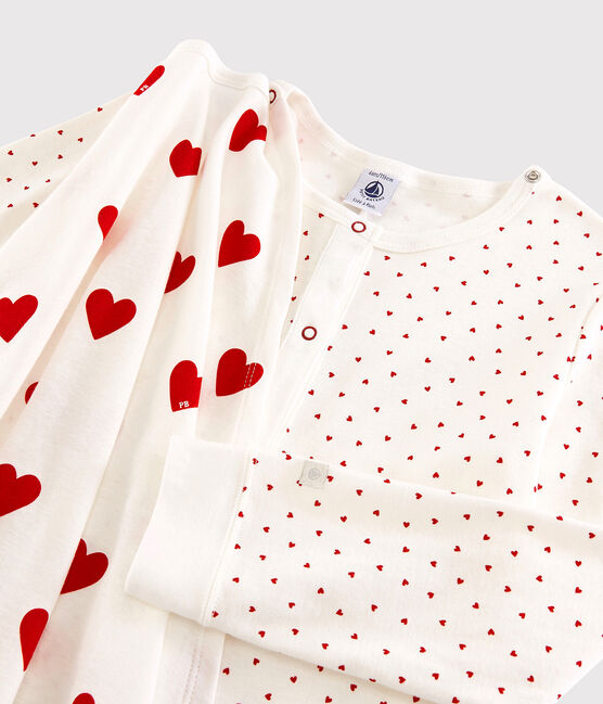 Onesie aus Bio-Baumwolle mit "Super Hero"-Motiv für Mädchen weiss MARSHMALLOW/rot TERKUIT