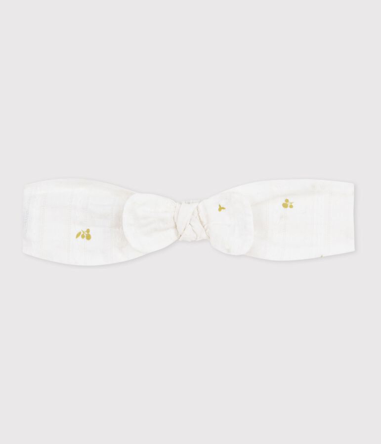 Kinder-Haarband aus Popeline mit Blumenmuster gr&uuml;n MARSHMALLOW/ MOSS