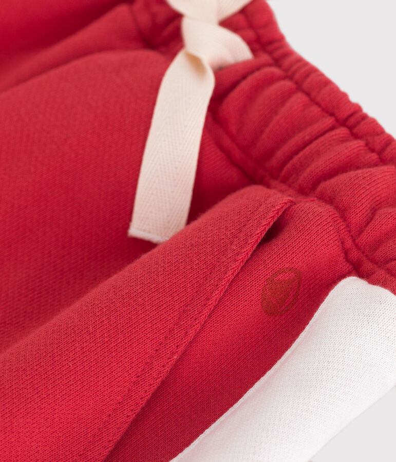 Kinder-Bermudashorts aus einfarbiger Baumwolle rot