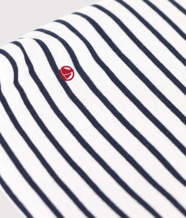 Baby-T&auml;schchen aus Baumwolle mit Streifen weiss MARSHMALLOW/blau SMOKING