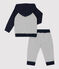 Baby-Jogginganzug aus Molton blau SMOKING/weiss MARSHMALLOW