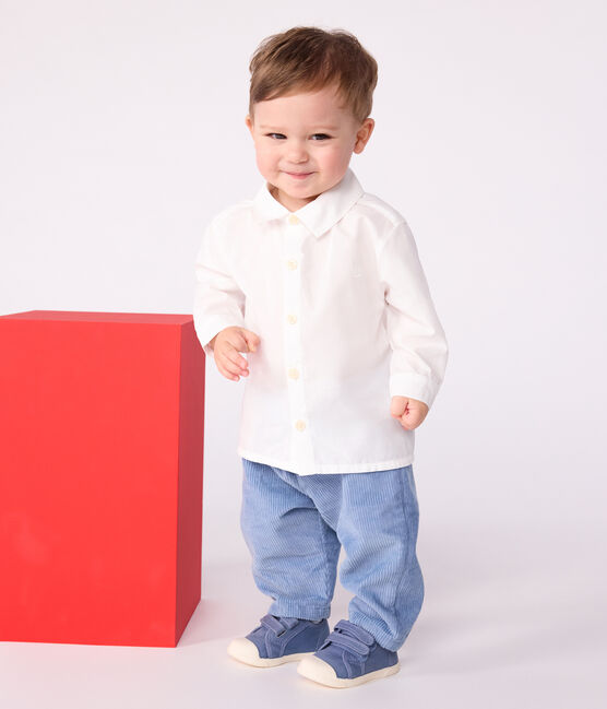 Baby-Hemd aus einfarbiger Baumwolle. weiss ECUME