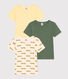3er-Set Kurzärmelige Kinder-T-Shirts aus Baumwolle 