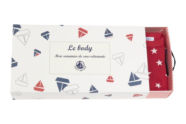 5er-Set kurz&auml;rmelige Baby-Bodys f&uuml;r Jungen vielfarbig