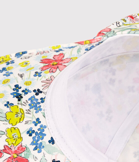 Kinder-Schirmmütze mit floralem Printmuster Mädchen weiss MARSHMALLOW/weiss MULTICO