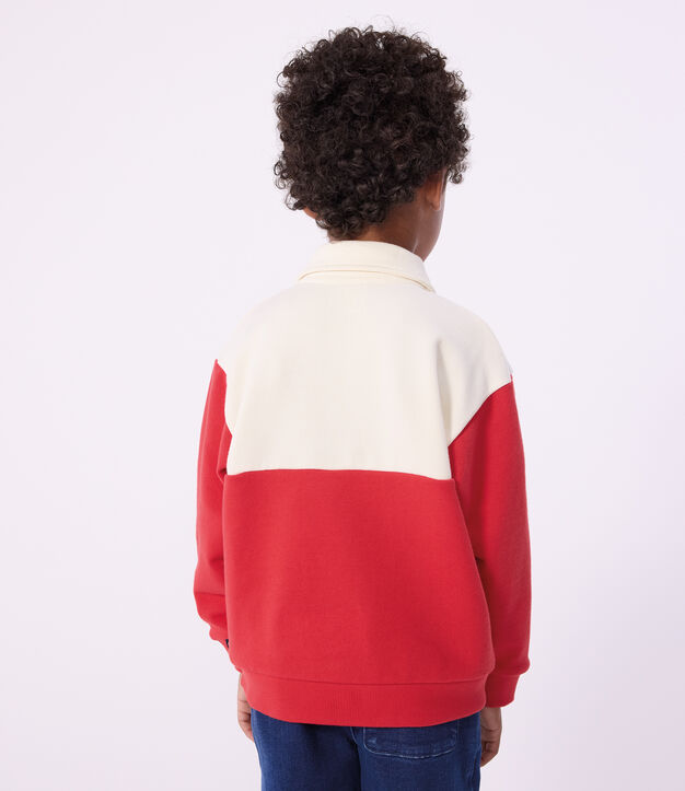 Kinder-Sweatshirt im Polo-Stil aus Baumwolle rot/rot