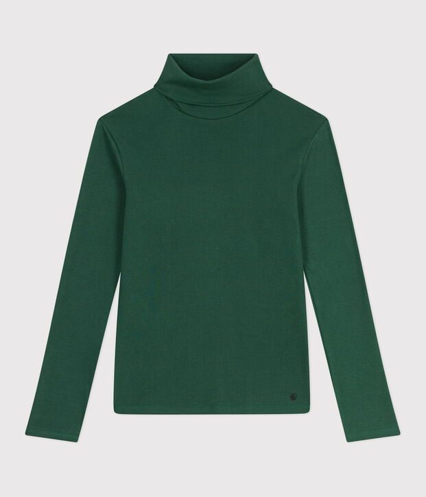Damen-Rollkragenshirt L'Iconique aus Baumwolle gr&uuml;n