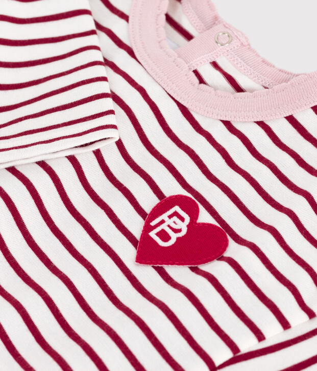 Lang&auml;rmeliges Baby-T-Shirt aus Baumwolle mit Streifen rot/rot