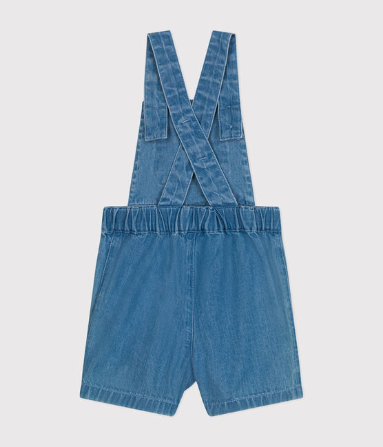 Kurze Baby-Latzhose aus leichtem Denim blau DENIM CLAIR