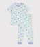 Kurz&auml;rmeliger Kinder-Pyjama mit langen Beinen aus gemusterter Baumwolle blau/vielfarbig