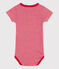 Kurzärmeliger Baby-Body aus Baumwolle mit Ringelstreifen rot CORRIDA/weiss MARSHMALLOW