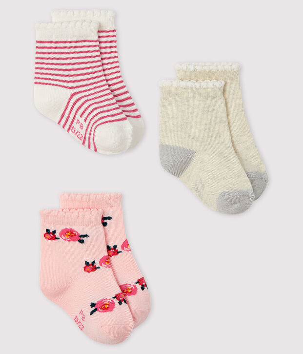 3er-Set Babysocken vielfarbig