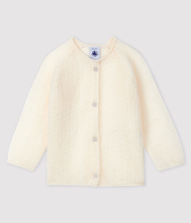 Baby-Strickjacke f&uuml;r M&auml;dchen weiss