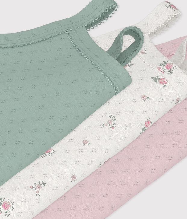 Set Baby-Tr&auml;gerbodys aus Baumwolle mit Blumen-Lochstickerei vielfarbig