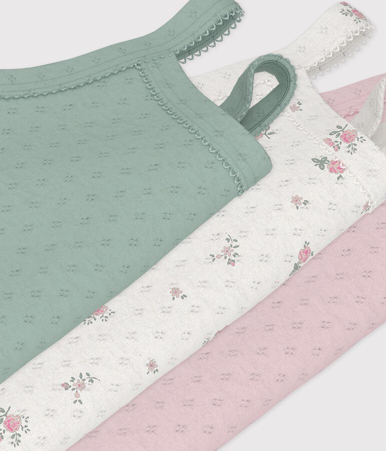 Set Baby-Tr&auml;gerbodys aus Baumwolle mit Blumen-Lochstickerei vielfarbig