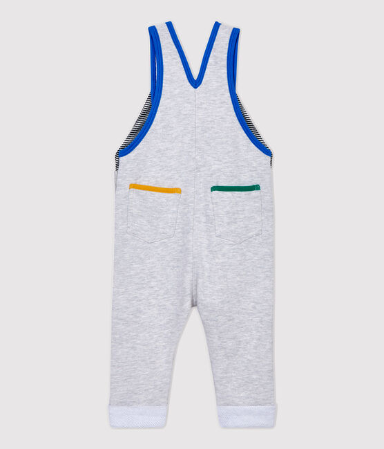 Baby-Latzhose aus Molton. grau BELUGA CHINE