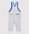 Baby-Latzhose aus Molton. grau BELUGA CHINE