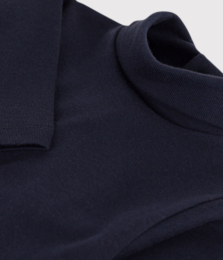 Lang&auml;rmeliger Baby-Body aus Baumwolle mit Rollkragen blau