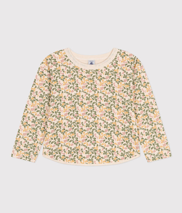 Lang&auml;rmeliges T-Shirt mit Printmotiv aus Doppeljersey Kinder/M&auml;dchen naturfarben/vielfarbig