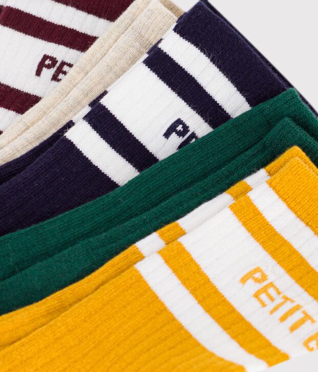 5er-Set Kinder-Socken aus einfarbiger Baumwolle vielfarbig