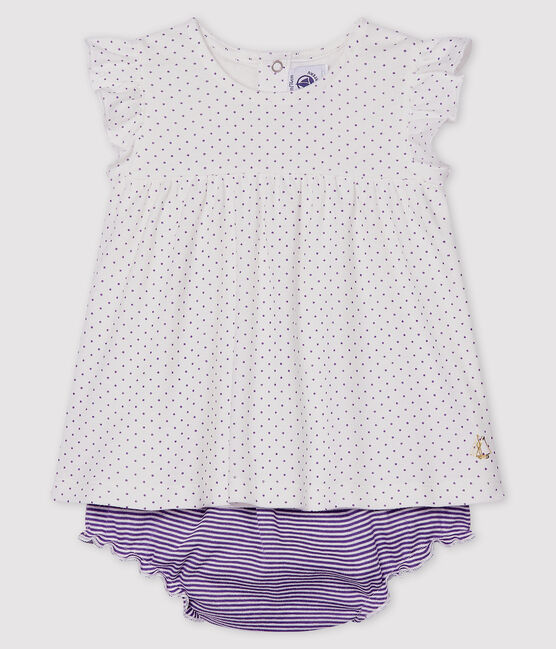 Zweiteiliges Baby-Set für Mädchen violett REAL/weiss MARSHMALLOW