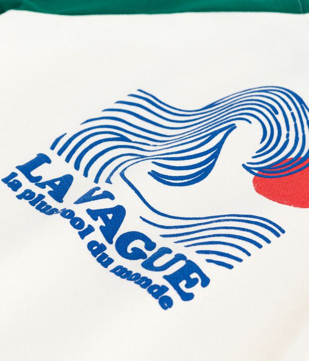 Kinder-Sweatshirt aus gemusterter Baumwolle naturfarben/vielfarbig