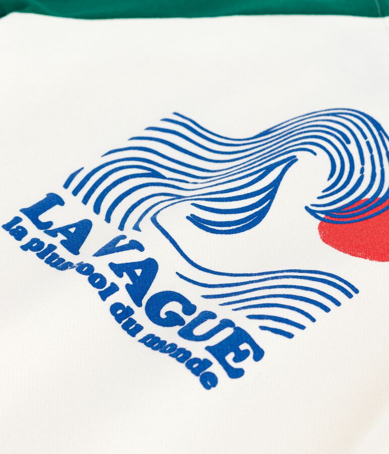 Kinder-Sweatshirt aus gemusterter Baumwolle naturfarben/vielfarbig