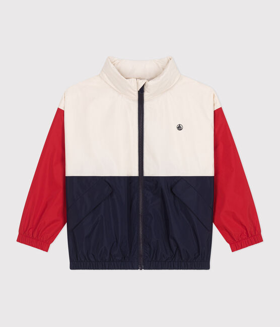 Kinder-Regenjacke mit abnehmbarer Kapuze weiss AVALANCHE/ MULTICO