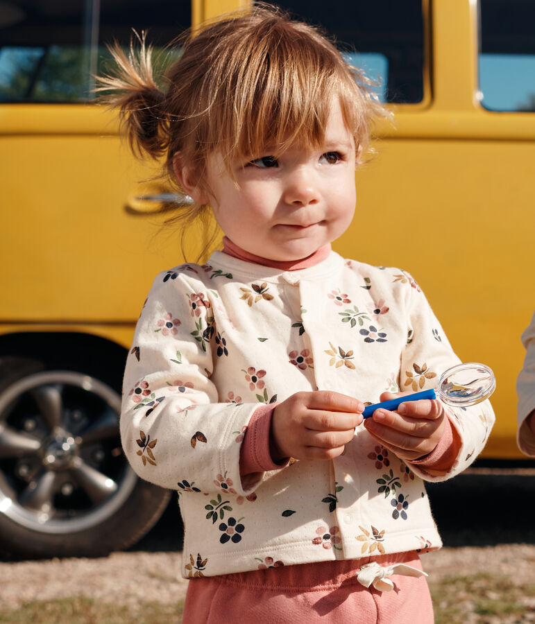 Baby-Cardigan aus Doppeljersey naturfarben/vielfarbig