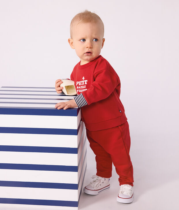Baby-Sweatshirt aus Baumwolle mit Motiv rot