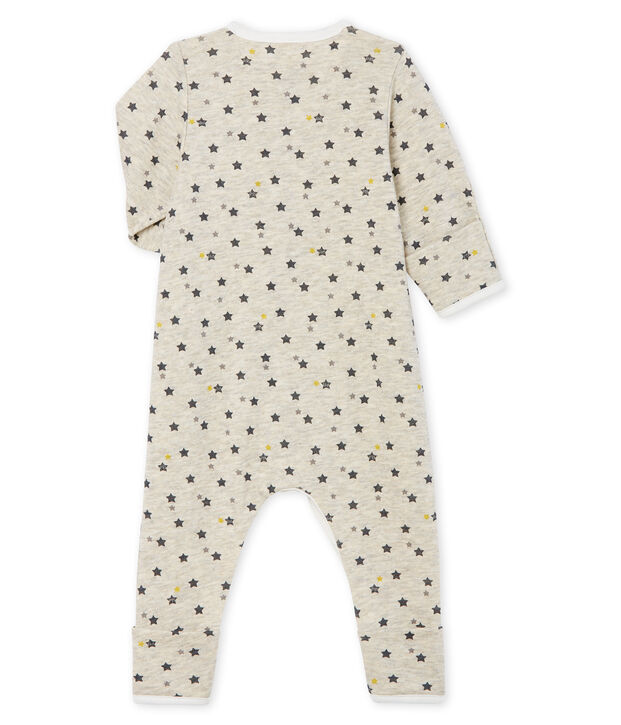 Langer Baby-Overall aus Wolle und Baumwolle beige/vielfarbig