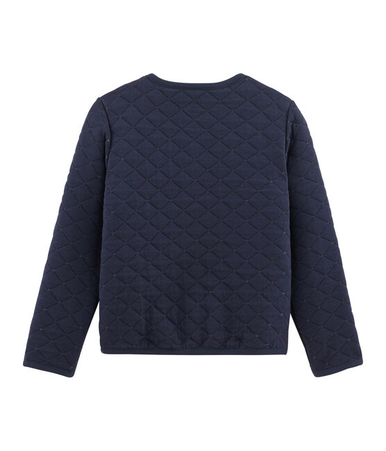 Schlauch-Cardigan für Mädchen blau SMOKING/gelb OR