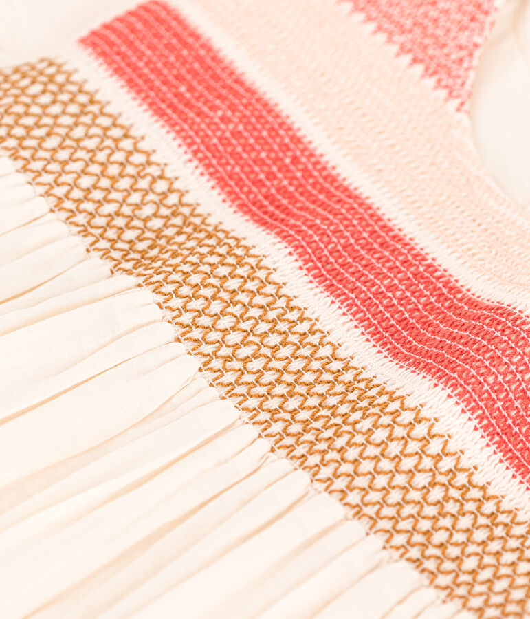 Kinderkleid aus Popeline f&uuml;r M&auml;dchen naturfarben