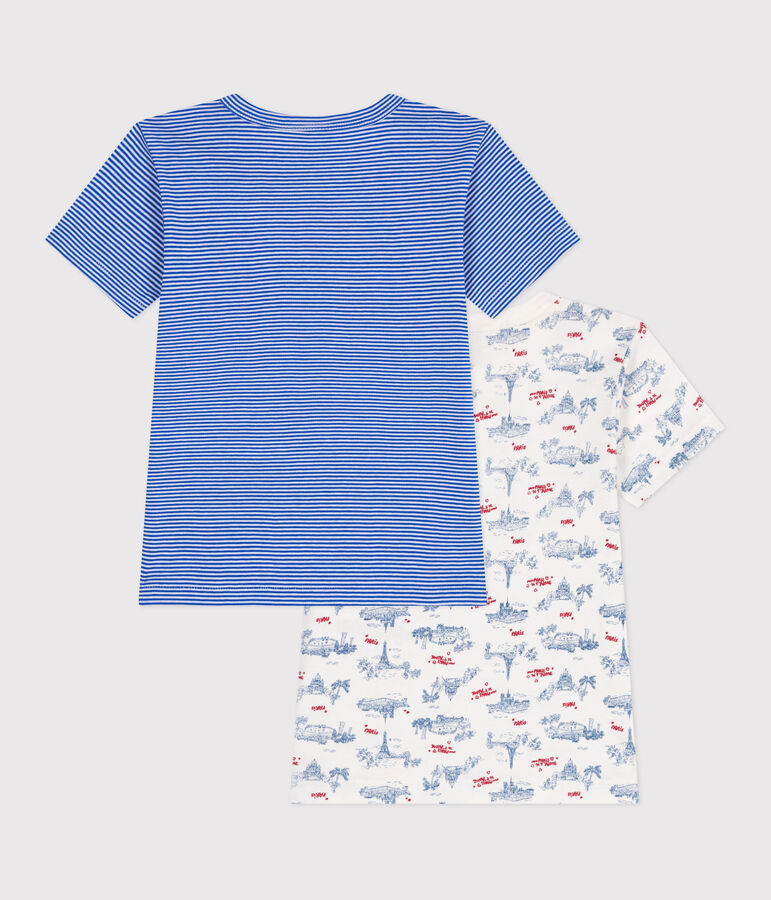 2er-Set kurz&auml;rmelige Kinder-T-Shirts aus Baumwolle mit Paris-Motiv vielfarbig