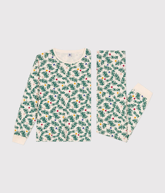 Damen-Pyjama aus Baumwolle mit Tannenbaum-Motiv weiss AVALANCHE/ MULTICO