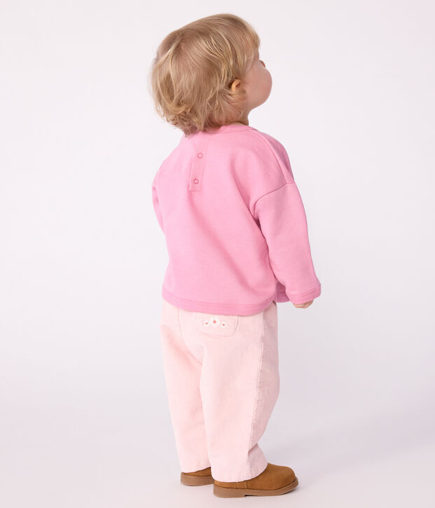 Baby-Sweatshirt aus Baumwolle mit Petit Bateau Vintage-Motiv rosa