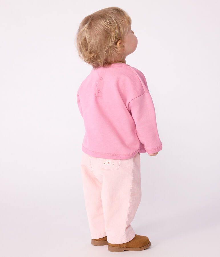 Baby-Sweatshirt aus Baumwolle mit Petit Bateau Vintage-Motiv rosa