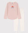 Kinderpyjama aus Baumwolle für Mädchen rosa SALINE/weiss MULTICO