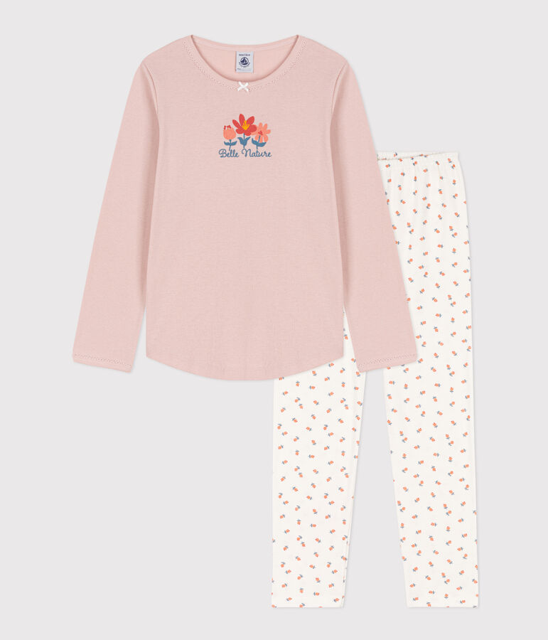 Kinderpyjama aus Baumwolle f&uuml;r M&auml;dchen rosa/vielfarbig