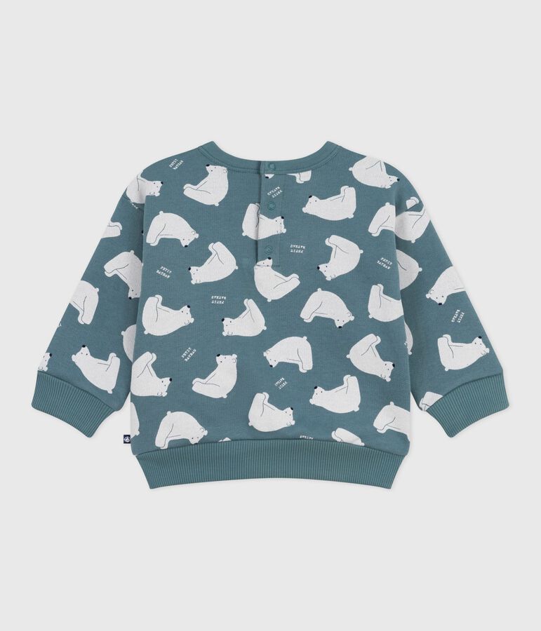 Baby-Sweatshirt aus Baumwolle mit B&auml;rmotiv blau/vielfarbig