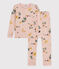 Kinderpyjama mit schlanker Passform aus Baumwolle mit Blumenmotiv für Mädchen rosa SALINE/weiss MULTICO