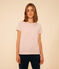 Damen-T-Shirt LE DROIT aus Baumwolle mit Rundhalsausschnitt rosa SALINE