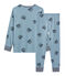 Rippstrick-Pyjama für kleine Jungen blau ACIER/weiss MULTICO