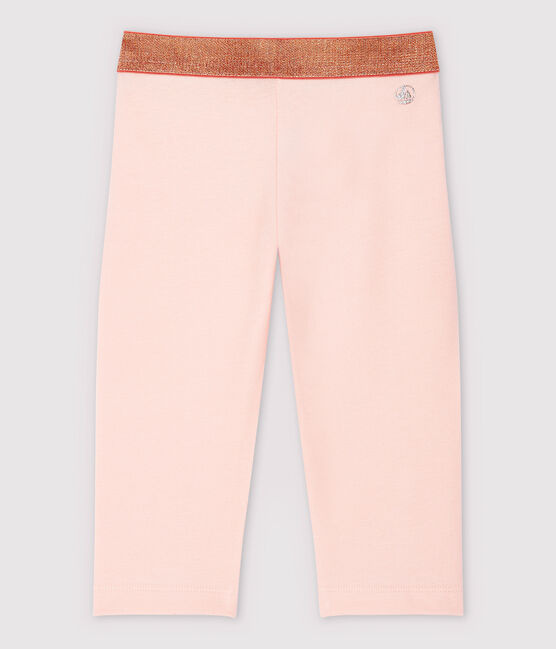 Kurze Kinder-Leggings aus Jersey mit Lycra für Mädchen rosa MINOIS