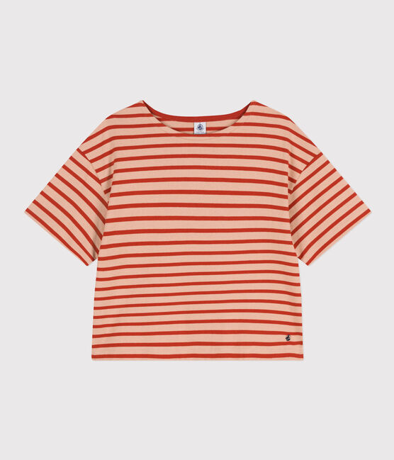 Streifenshirt aus Baumwolle für Damen beige VINTAGE/rot HARISSA