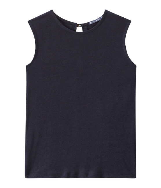 Ärmelloses Damen-Top aus Leinen blau SMOKING