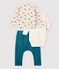 Dreiteiliges Baby-Set aus Nicki und Rippstrick beige MONTELIMAR/weiss MULTICO