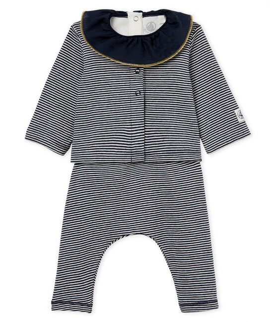 3-Teiliges gestreiftes baby-set für mädchen variante 1