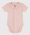 Kurzärmeliger Baby-Body aus Bio-Baumwolle mit Kragen rosa SALINE